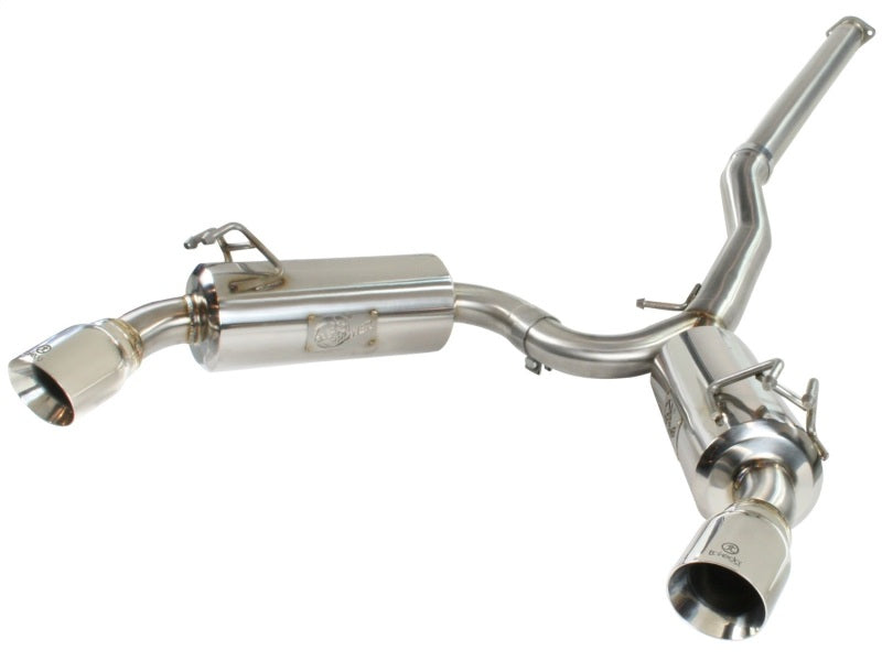 aFe Takeda Exhaust 304SS Dual Cat-Back w/ Polished Tips 08-13 Mitsubishi Lancer Evo X L4 2.0L Turbo - Mammoth Racing -