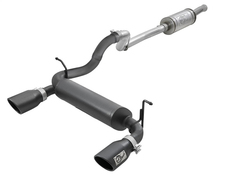 aFe Rebel Series 2.5in 409 SS Cat-Back Exhaust System w/ Black Tips Jeep Wrangler (JL) 2018 V6 3.6L - Mammoth Racing -