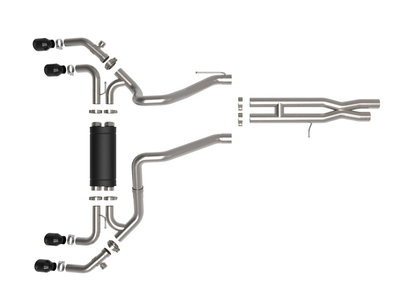 aFe Vulcan Series 2.5in 304SS Cat-Back Exhaust 2021+ Jeep Wrangler 392 6.4L w/ Black Tips - Mammoth Racing -