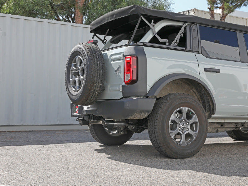 aFe 2021+ Ford Bronco L4-2.3L (t) / V6-2.7L (tt) Vulcan 3in. to 2.5in. SS Cat-Back - Carbon - Mammoth Racing -