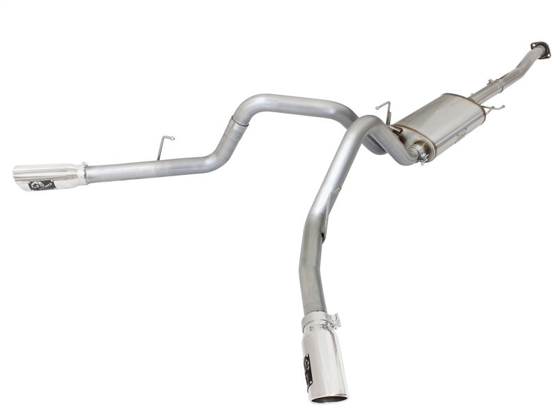 aFe MACHForce XP Exhaust 3in SS Dual Side Exit CB w/ Polish Tips 15 Ford F150 Ecoboost V6-2.7L/3.5L - Mammoth Racing -