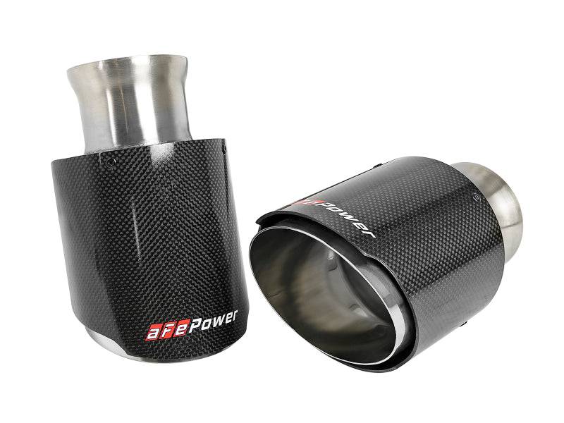 aFe MACH Force-XP 4-1/2in Carbon Fiber OE Replacement Exhaust Tips - 15-19 Dodge Charger/Hellcat - My Store