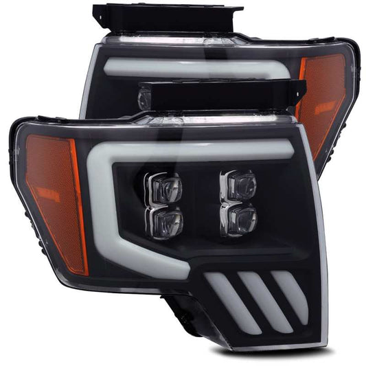 AlphaRex 09-14 Ford F-150 NOVA LED Proj Headlights Plank Style Matte Black w/Activ Light/Seq Signal - My Store