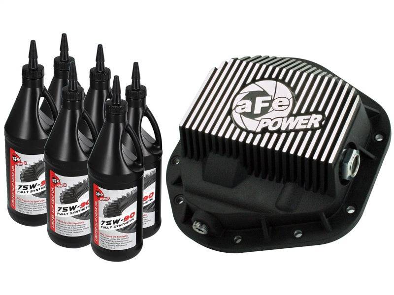 aFe Power Front Diff Cover w/ 75W-90 Gear Oil 5/94-12 Ford Diesel Trucks V8 7.3/6.0/6.4/6.7L (td) - My Store
