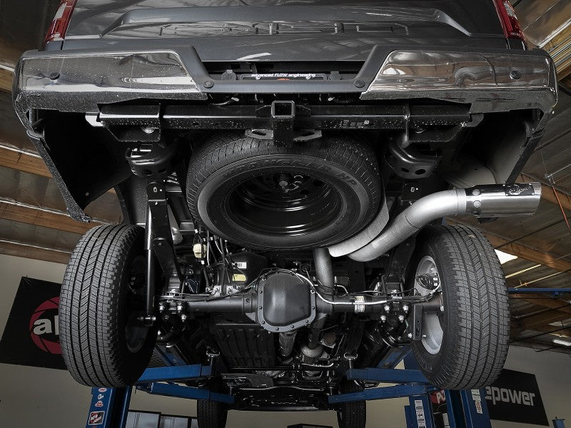 aFe 2021 Ford F-150 V6-3.0L (td) Large Bore 409 SS DPF-Back Exhaust System w/ Polished Tip - Mammoth Racing -