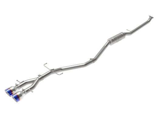 aFe Takeda 2.5in 304SS Cat-Back Exhaust System 17-20 Honda Civic SI Coupe L4-1.5L (t) - BL Flame Tip - Mammoth Racing -