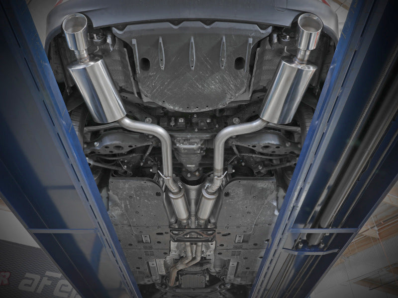 aFe POWER Takeda 16-17 Lexus IS200t L4-2.0L (t) 2.5in-3in 304 SS CB Exhaust w/ Blue Tip - Mammoth Racing -
