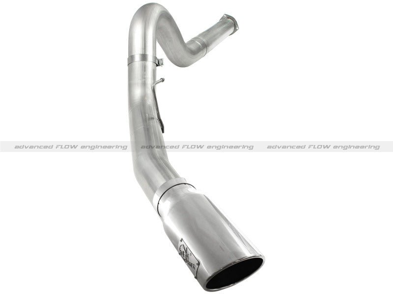 aFe Atlas 5in DPF-Back Aluminized Steel Exh Sys, Ford Diesel Trucks 11-14 v8-6.7L (td) Polished tip - Mammoth Racing -