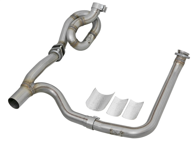 aFe POWER Twisted Steel Y-Pipe w/ Loop Relocation Pipe 12-18 Jeep Wrangler (JK) V6 3.6L - Mammoth Racing -