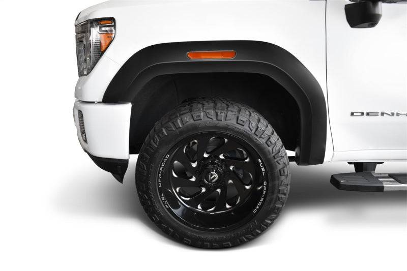 Bushwacker 20-21 GMC Sierra 2500hd Extend-A-Fender Style Flares Front 4pc - Black - Mammoth Racing -