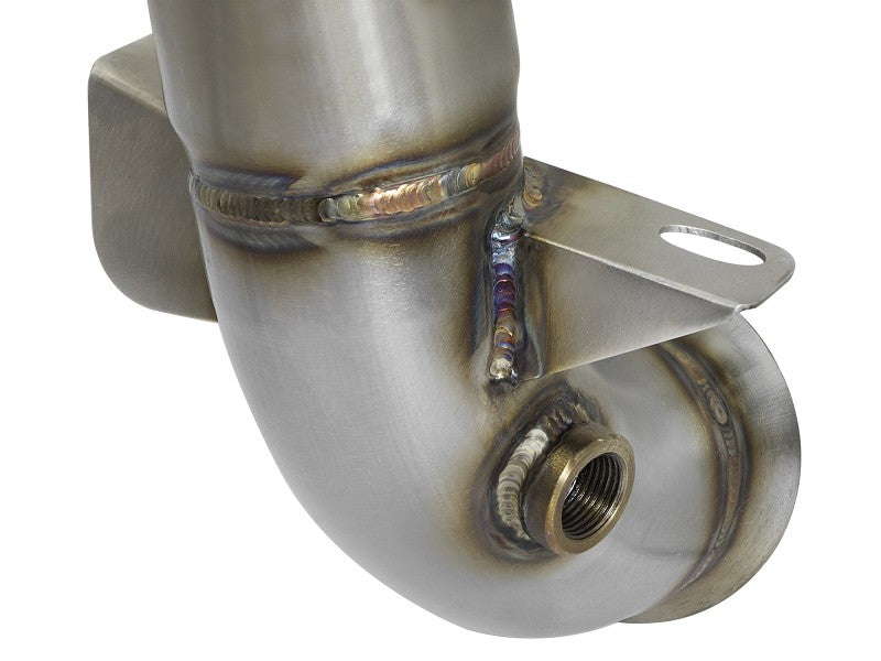 aFe 09-13 MINI Cooper S (R56) L4 1.6L (t) Twisted Steel Down Pipe 2-1/2in 304 Stainless Steel w/ Cat - Mammoth Racing -