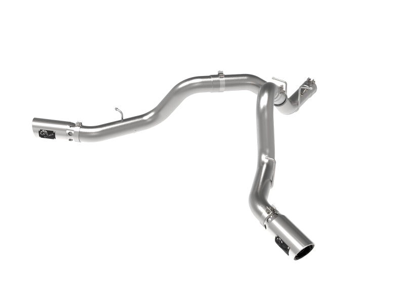 aFe Large Bore-HD 4in 409SS DPF-Back Exhaust System w/Polished Tips 20 GM Diesel Trucks V8-6.6L - Mammoth Racing -