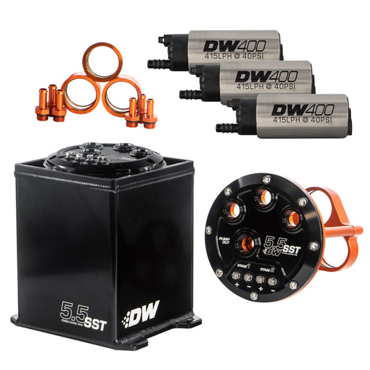 DeatschWerks 5.5L Modular Surge Tank Includes 3 DW400 Fuel Pumps - Mammoth Racing -