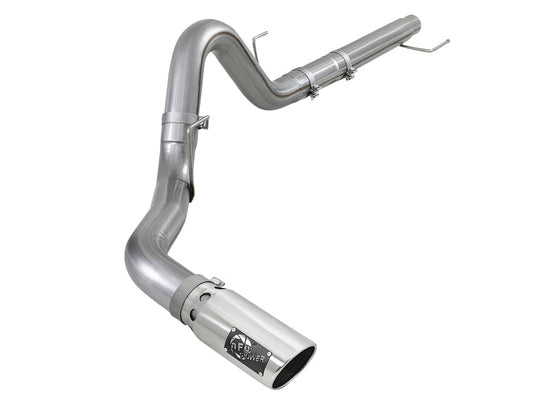 aFe Large Bore-HD 4in 409 SS DPF-Back Exh 18-19 Ford F-150 V6-3.0L (td) w/ Polished Tip - Mammoth Racing -