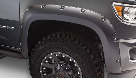 Bushwacker 15-18 GMC Canyon Pocket Style Flares 2pc - Black - Mammoth Racing -