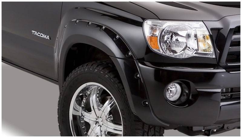Bushwacker 05-11 Toyota Tacoma Fleetside Pocket Style Flares 4pc 60.3in Bed - Black - Mammoth Racing -