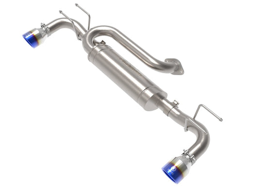 aFe 19-22 Mazda 3 L4 2.5L Takeda 3in to 2-1/2in 304 SS Axle-Back Exhaust w/ Blue Flame Tip - Mammoth Racing -