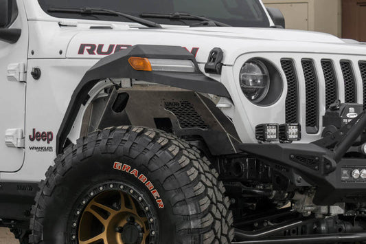 Addictive Desert Designs 2018 Jeep Wrangler JL Raw Aluminum Rock Fighter Front Inner Fender Liner - My Store