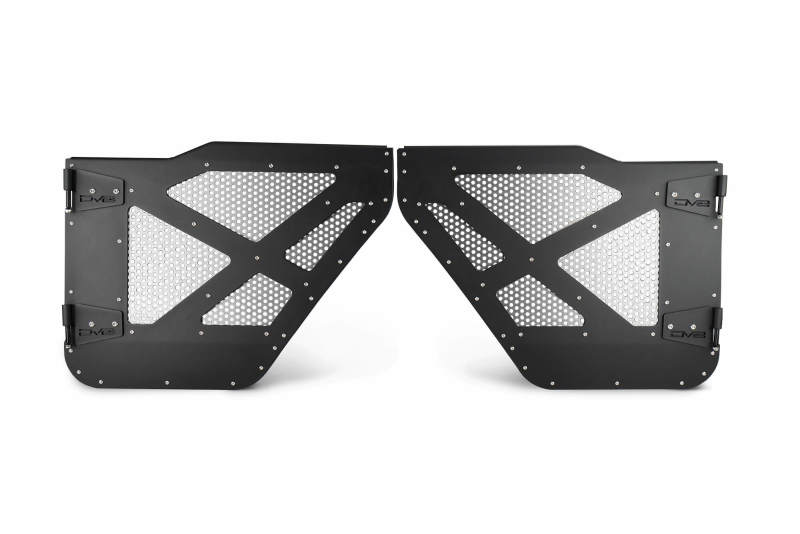 DV8 18-22 Jeep 4 Door JL/JT Aluminum Half Doors with Perforated Mesh Rear - Mammoth Racing -