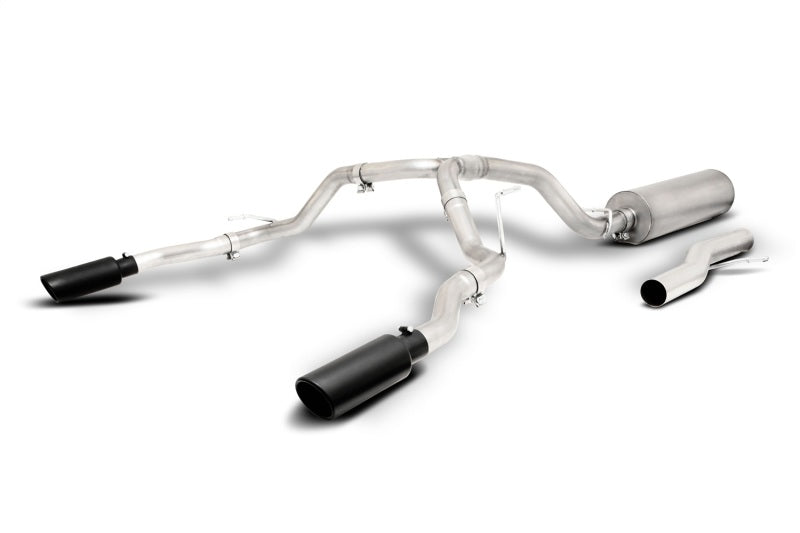 Gibson 21-22 Chevy Tahoe High Country 6.2l 4WD 2.5in Cat-Back Dual Split T409 SS Exhaust - Black - Mammoth Racing -
