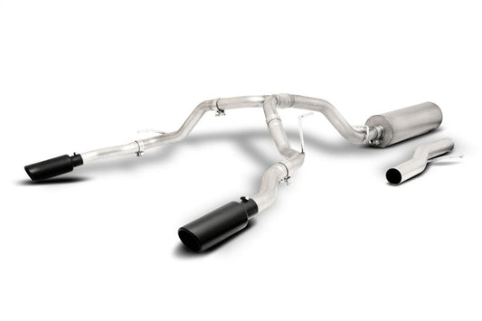 Gibson 21-22 Chevy Tahoe High Country 6.2l 4WD 2.5in Cat-Back Dual Split T409 SS Exhaust - Black - Mammoth Racing -