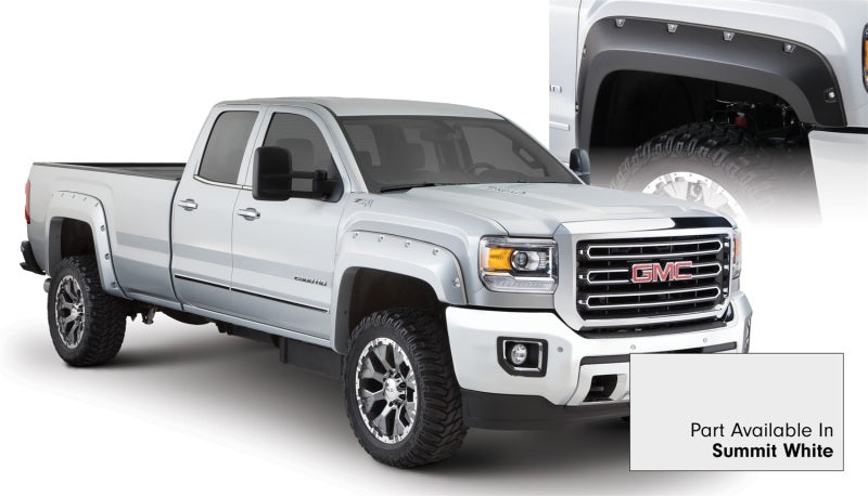 Bushwacker 16-18 GMC Sierra 2500 Fleetside Pocket Style Flares 4pc 78.8/97.6in Bed - Summit White - My Store
