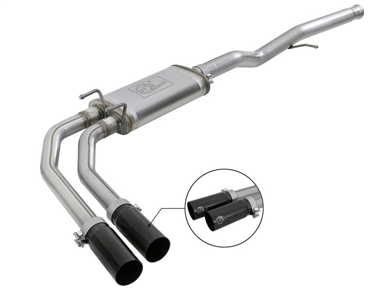 aFe Rebel Series 3in to 2.5in 409 SS Cat-Back Exhaust w/ Black Tips 09-18 GM Silverado/Sierra 5.4L - Mammoth Racing -