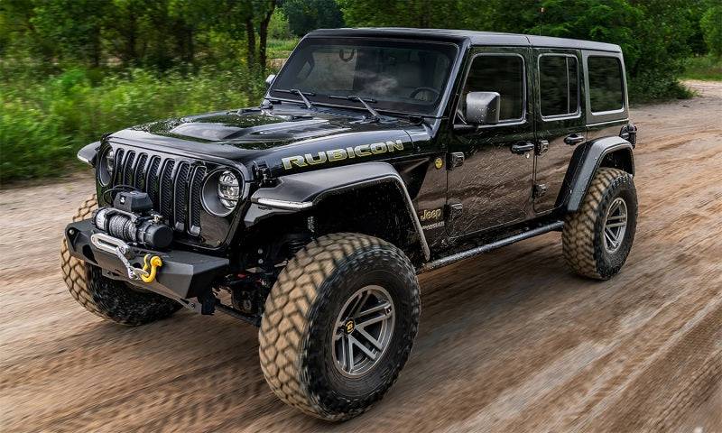 Bushwacker 18-21 Jeep Wrangler JL (2-Door & 4-Door) Flat Style Flares 4pc - Black - Mammoth Racing -