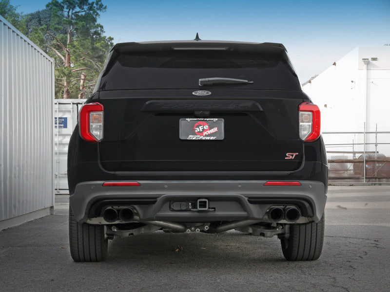 aFe MACH Force-Xp 2.5in. 304 SS C/B Exhaust 20-21 Ford Explorer V6-3.0L - Black Tip - Mammoth Racing -