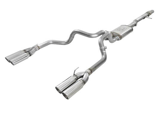 aFe Vulcan Series 4-3in 304SS Exhaust Cat-Back w/ Pol Tips 2019 GM Silverado/Sierra 1500 V8-6.2L - Mammoth Racing -