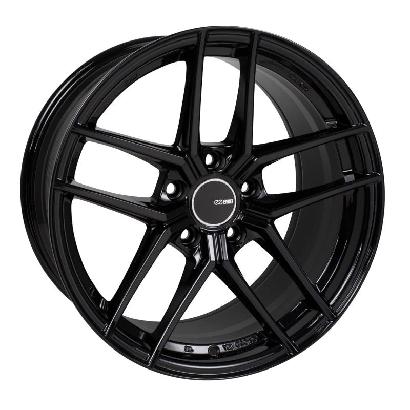Enkei TY5 18x9.5 5x114.3 15mm Offset 72.6mm Bore Black Wheel - Mammoth Racing -