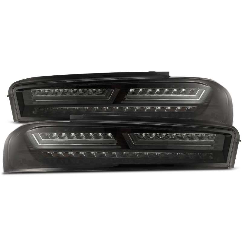 AlphaRex 16-18 Chevrolet Camaro PRO-Series LED Tail Lights Jet Black - Mammoth Racing -