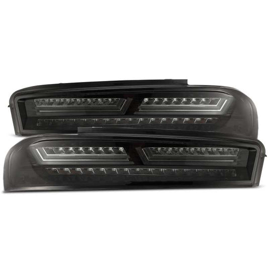 AlphaRex 16-18 Chevrolet Camaro PRO-Series LED Tail Lights Jet Black - Mammoth Racing -