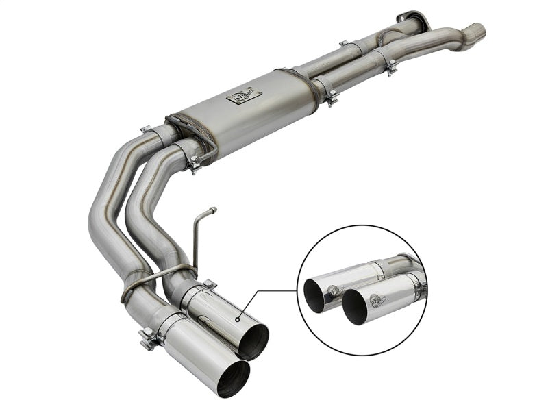 aFe POWER Rebel Series 3in 409 SS Cat Back Exhaust w/ Polished Tips 17 Ford F-150 Raptor V6-3.5L - Mammoth Racing -