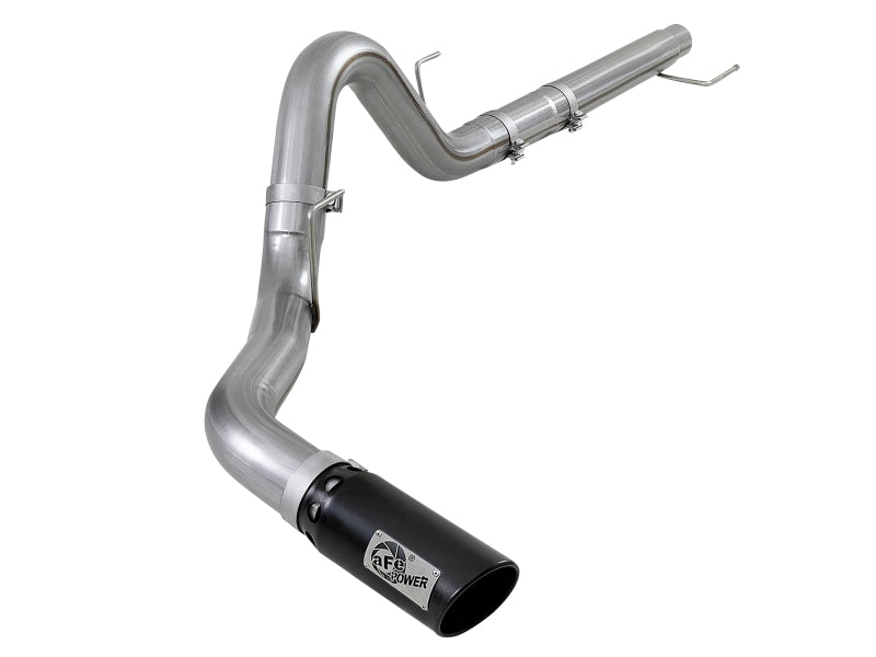 aFe Large Bore-HD 4in 409 SS DPF-Back Exh 18-19 Ford F-150 V6-3.0L (td) w/ Black Tip - Mammoth Racing -
