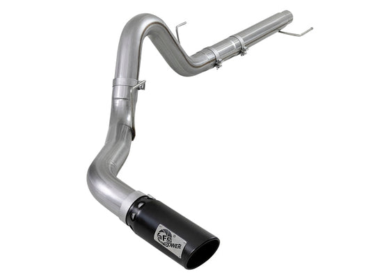 aFe Large Bore-HD 4in 409 SS DPF-Back Exh 18-19 Ford F-150 V6-3.0L (td) w/ Black Tip - Mammoth Racing -