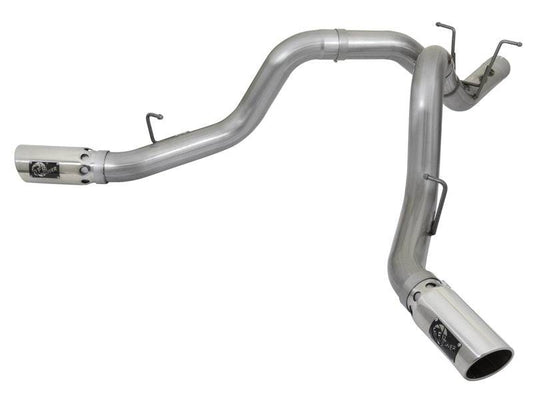 aFe Large Bore-HD 4in 409-SS DPF-Back Exhaust w/Dual Polished Tips 2017 GM Duramax V8-6.6L (td) L5P - My Store