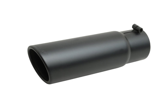 Gibson Rolled Edge Angle-Cut Tip - 4in OD/2.25in Inlet/12in Length - Black Ceramic - Mammoth Racing -