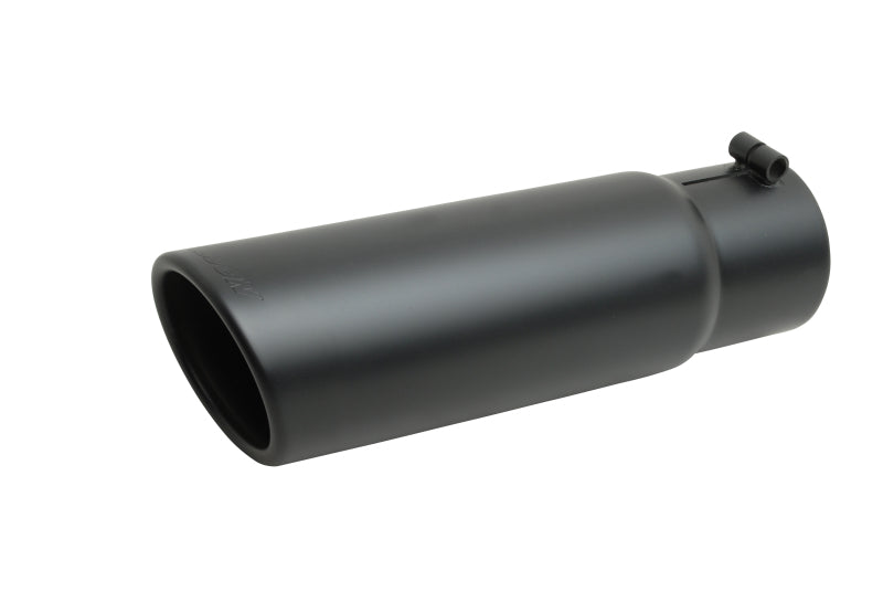 Gibson Rolled Edge Slash-Cut Tip - 5in OD/4in Inlet/12in Length - Black Ceramic - Mammoth Racing -