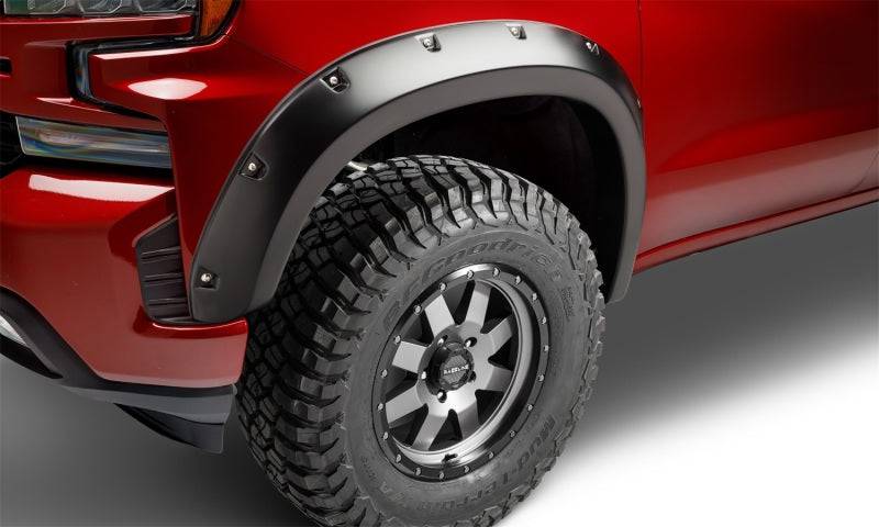 Bushwacker 19-21 Chevrolet Silverado 1500 Pocket Style Flares 4pc - Black - Mammoth Racing -