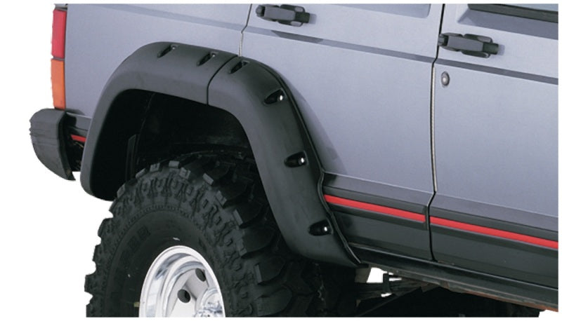 Bushwacker 84-01 Jeep Cherokee Cutout Style Flares 2pc Fits 4-Door Sport Utility Only - Black - My Store