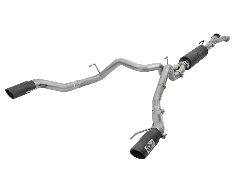 aFe MACH Force-Xp 3in to 3-1/2in 304 SS Cat-Back Exhaust w/Black Tip 17-18 Ford F-150 Raptor V6 3.5L - Mammoth Racing -