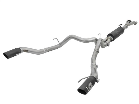 aFe MACH Force-Xp 3in to 3-1/2in 304 SS Cat-Back Exhaust w/Black Tip 17-18 Ford F-150 Raptor V6 3.5L - Mammoth Racing -