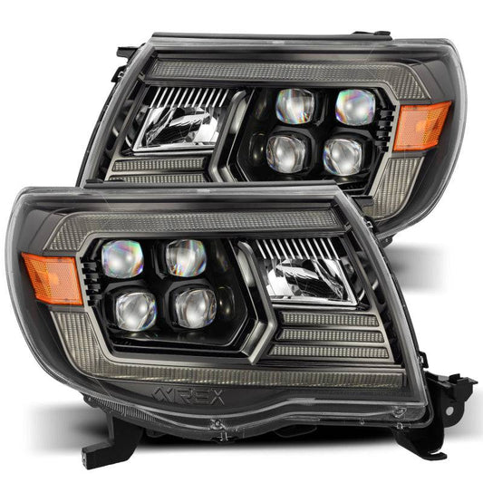 AlphaRex 05-11 Toyota Tacoma NOVA LED Projector Headlights Plank Style Black w/Activation Light/DRL - My Store