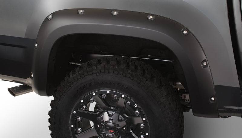 Bushwacker 15-18 GMC Canyon Fleetside Pocket Style Flares 2pc 74.0in Bed - Black - Mammoth Racing -