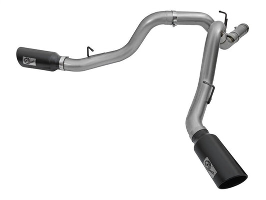 aFe LARGE Bore HD 4in Dual DPF-Back SS Exhaust w/Black Tip 16-17 GM Diesel Truck V8-6.6L (td) LML - Mammoth Racing -