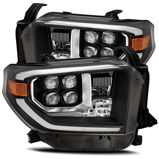 AlphaRex 14-20 Toyota Tundra NOVA LED Proje Headlights Plank Style Black w/Activation Light - Mammoth Racing -