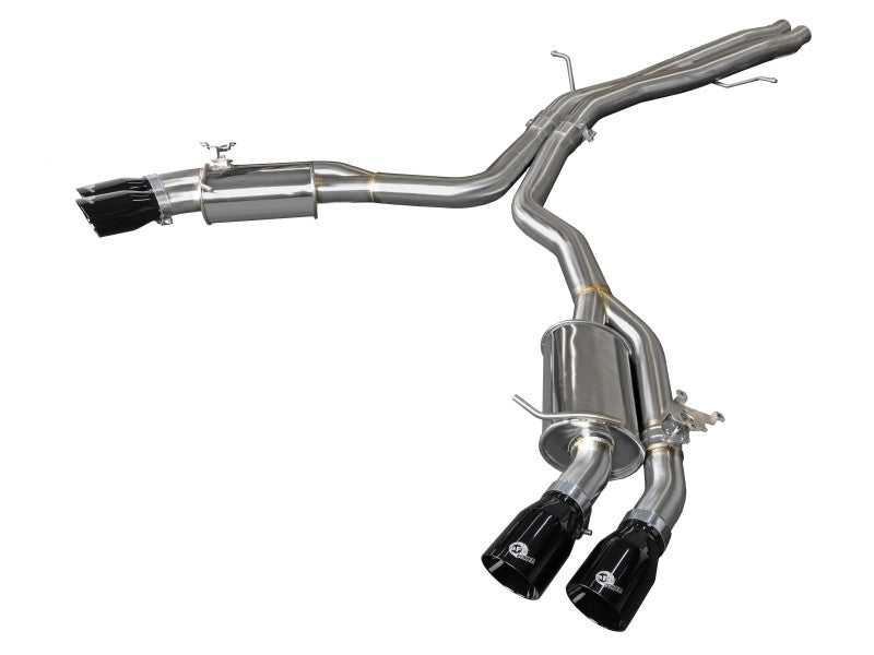 aFe 18-20 Audi RS5 Coupe MACH Force-Xp 3in to 2.5in 304 SS Axle-Back Exhaust System (Quad Black Tip) - Mammoth Racing -
