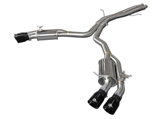 aFe 18-20 Audi RS5 Coupe MACH Force-Xp 3in to 2.5in 304 SS Axle-Back Exhaust System (Quad Black Tip) - Mammoth Racing -