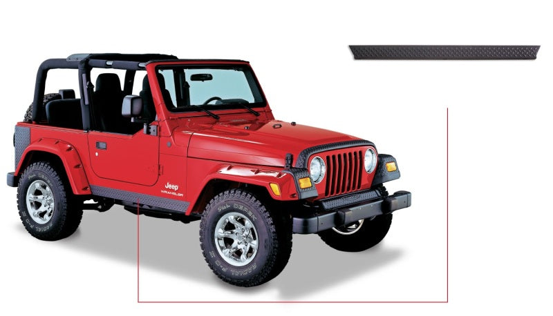 Bushwacker 97-06 Jeep Wrangler Trail Armor Side Rocker Panels - Black - My Store